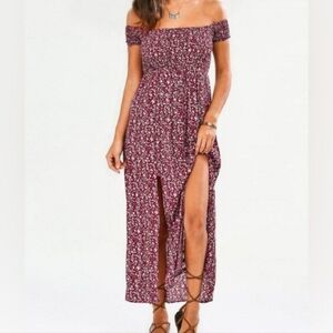 Off The Shoulder Slit Dress